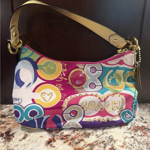 *PRE-OWNED* Coach D1220 F19426 Poppy C Signature Shoulder Bag Swingpack - Picture 1 of 7